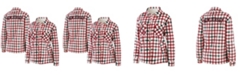 WEAR by Erin Andrews Women's Oatmeal New Jersey Devils Plaid Button-Up Shirt Jacket